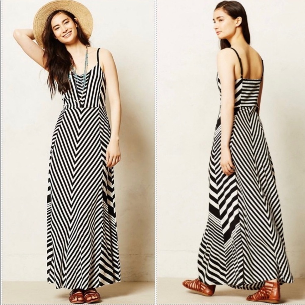 Black and white maxi dress from anthropologie